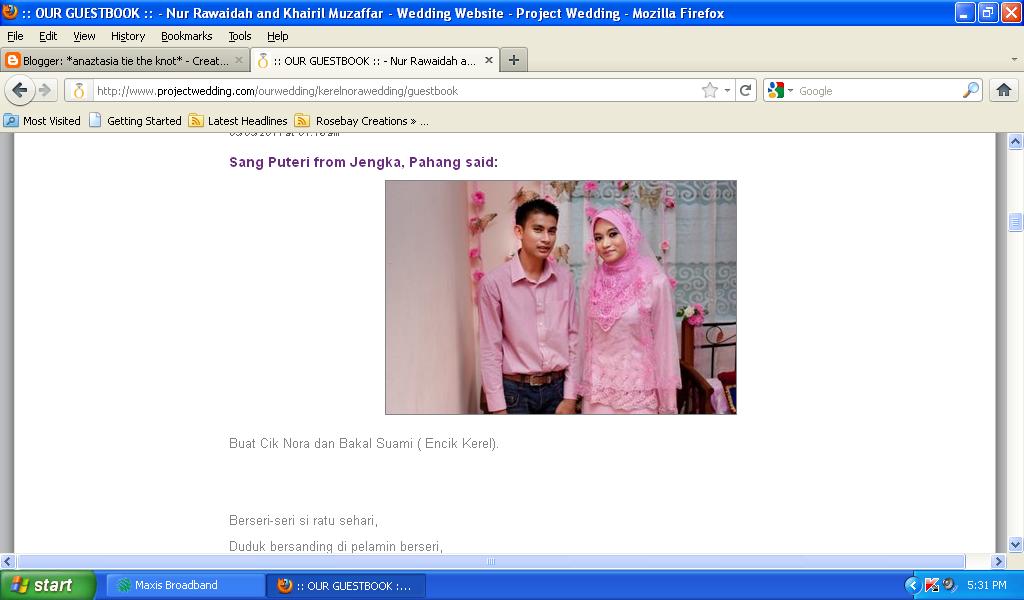 List of Guestbook Online Wedding site *NORAKEREL CHATEAU*