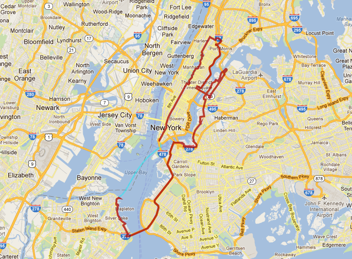 Our 5boro Bike tour 42 miles around NYC Hello from NYC