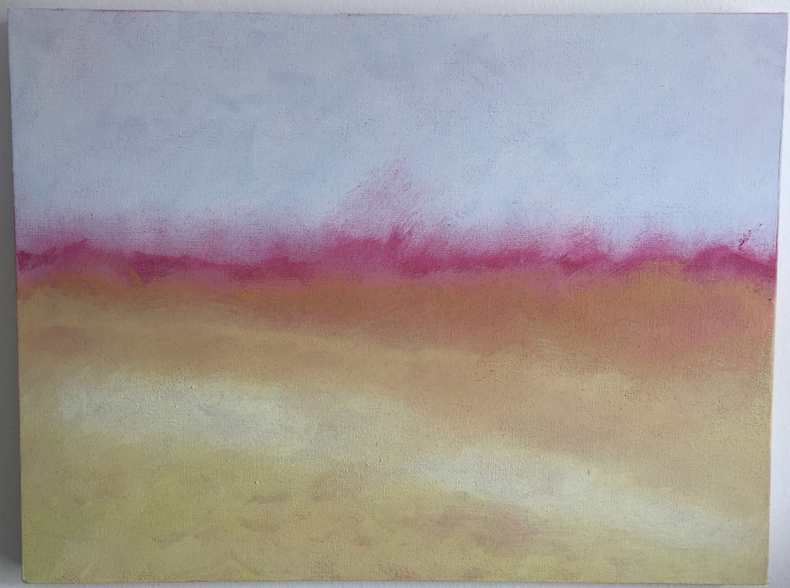 Original Semi Abstract Landscape "Pink Horizon" Acrylic Painting On Canvas
