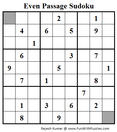 Even Passage Sudoku (Daily Sudoku League #91)