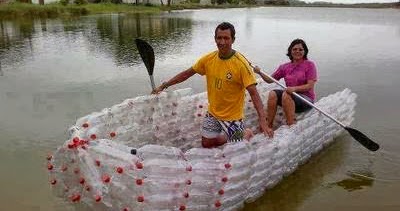 Perahu Unik  Hasil Kerajinan  Tangan  Dari  Botol Plastik  
