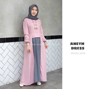 Gamis Dress Aneth Dusty Pink