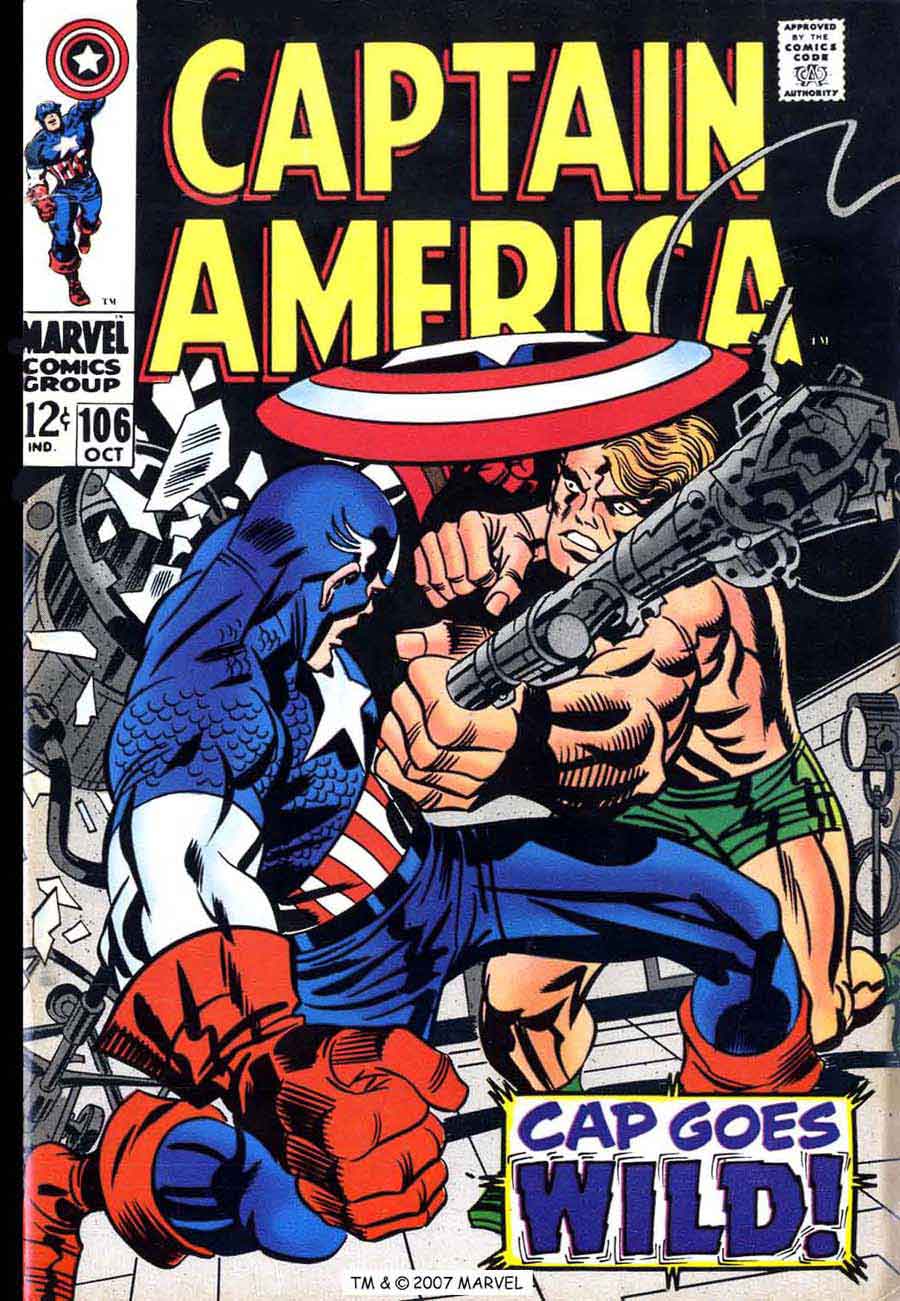 Captain America v1 #106 marvel comic book cover art by Jack Kirby