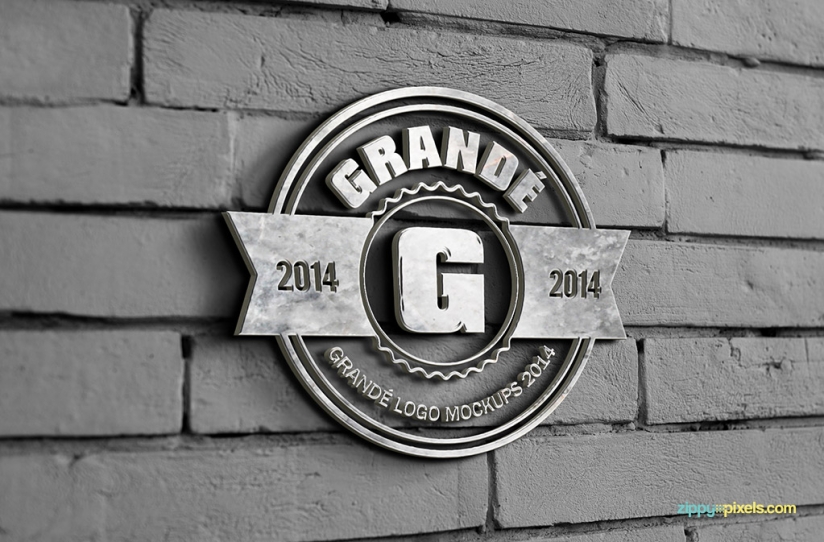 Photorealistic Wall Signs Psd Logo Mockups Volume 1 Kumpulan Mock Up Psd Free