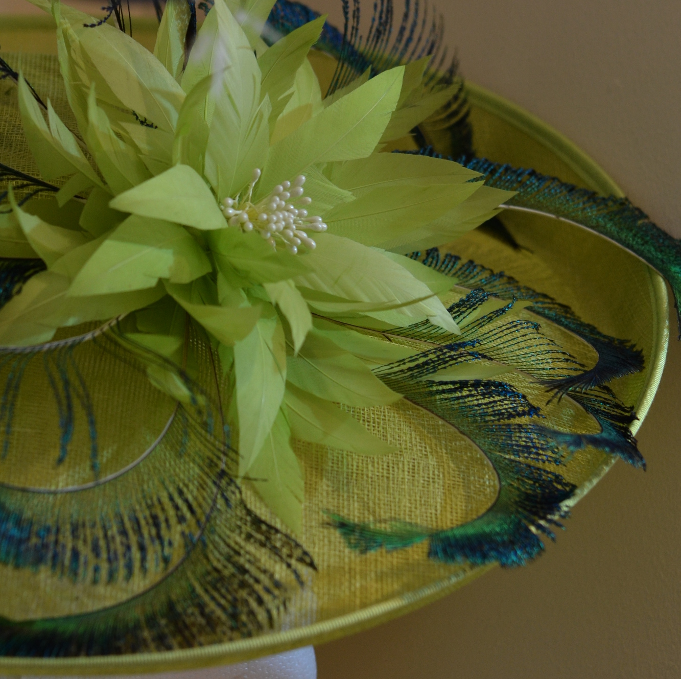 teal coloured wedding hats