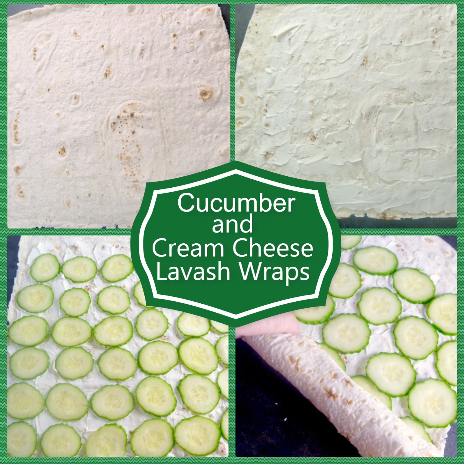 Slice of Southern Cucumber and Cream Cheese Lavash Wraps