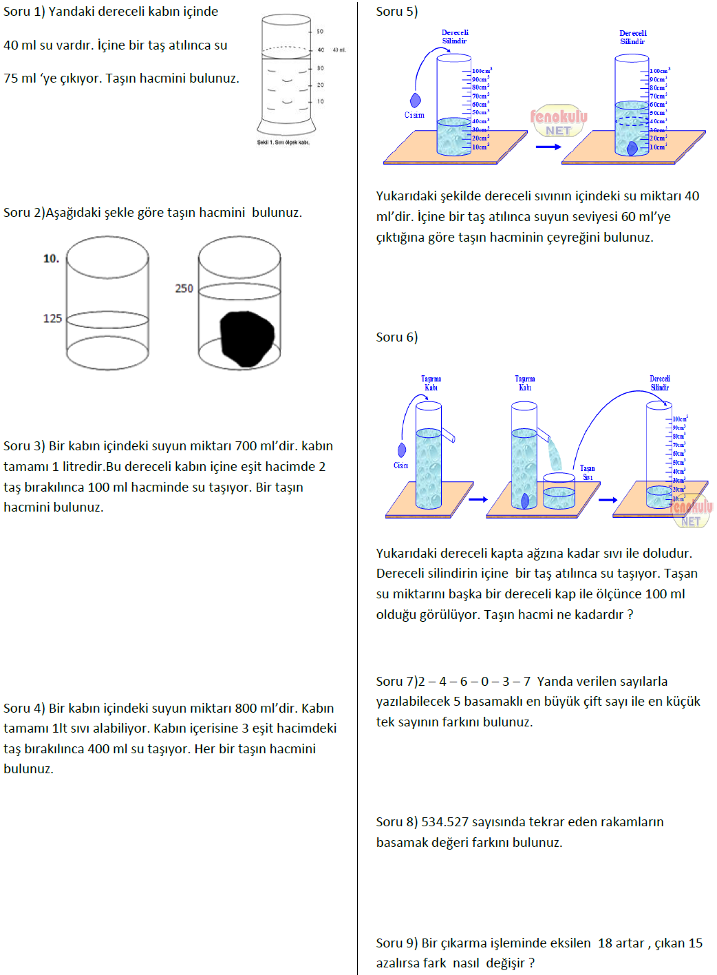 4. Sınıf Matematik Yuvarlamalar Ve Hacim