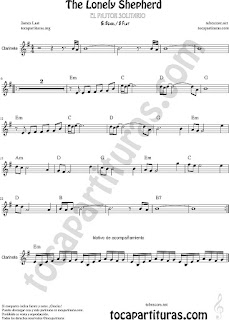  Clarinete Partitura de Pastorcillo Solitario Sheet Music for Clarinet Music Score