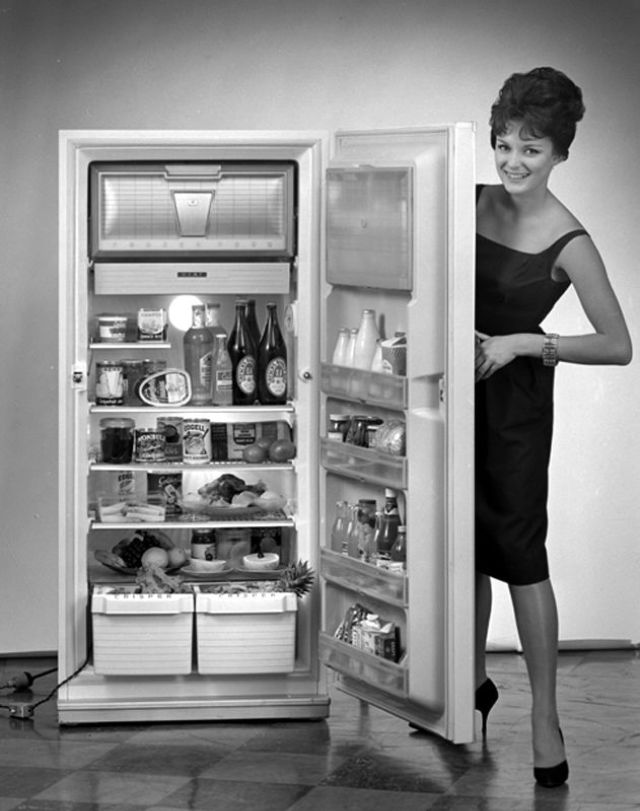 25 Vintage Photos Show What People Often Had in the Refrigerators From