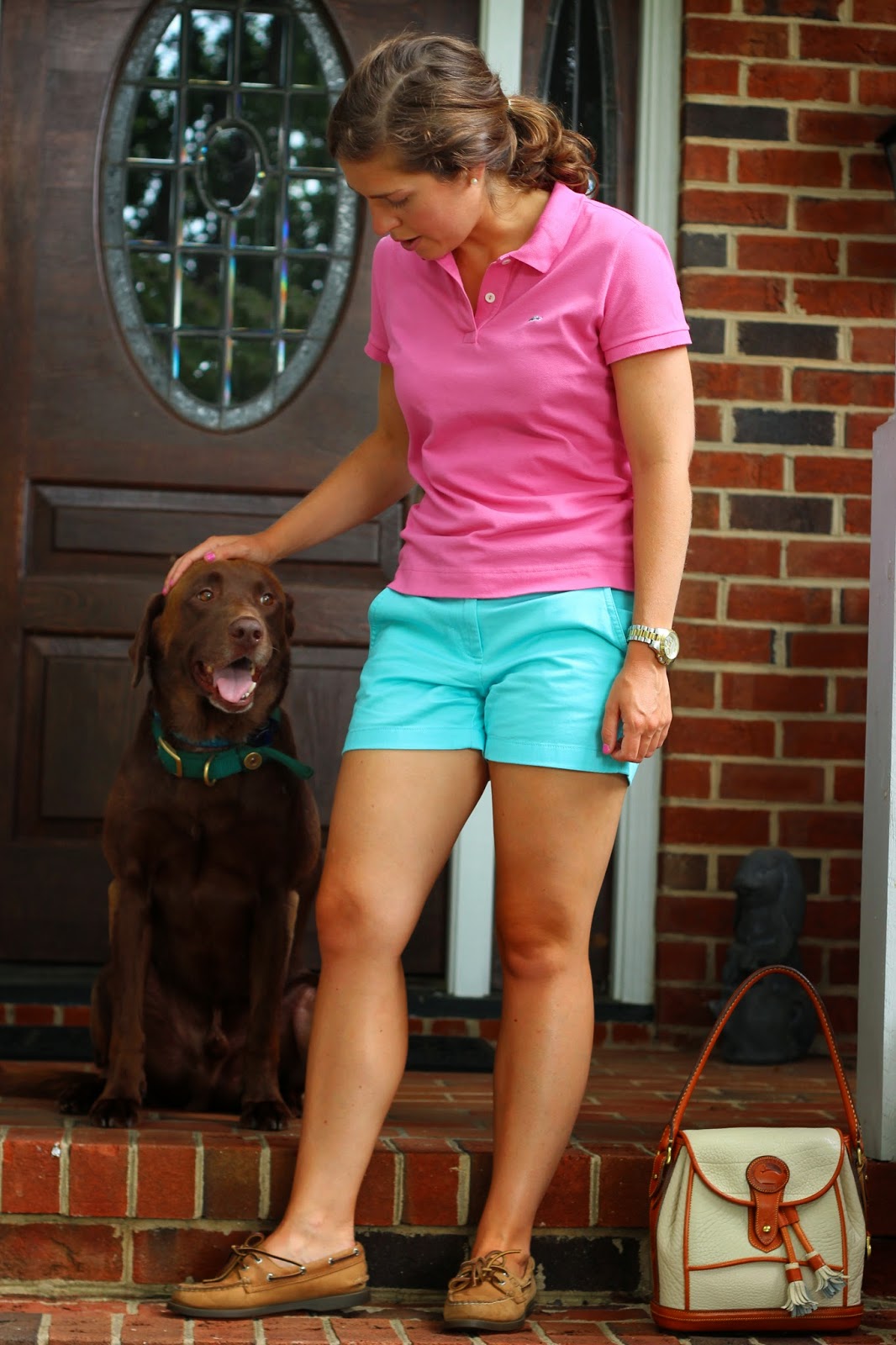 Hand Me Down Style: J. Crew chino shorts: turquoise and pink