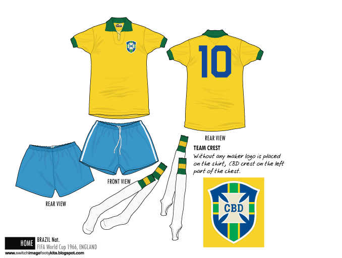 Switch Image footy kits Brazil World Cup 1966 kits