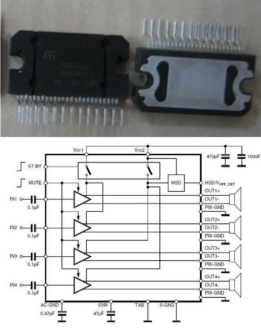 Bridge Car Amplifier with TDA7560 circuit