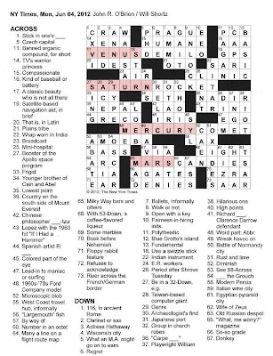 The New York Times Crossword in Gothic: 06.04.12 — Gods and Planets