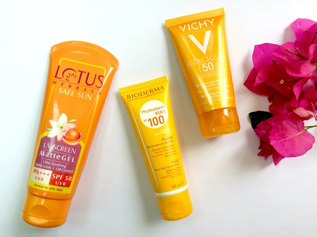 A review on sunscreens from Lotus Herbals, Vichy and Bioderma