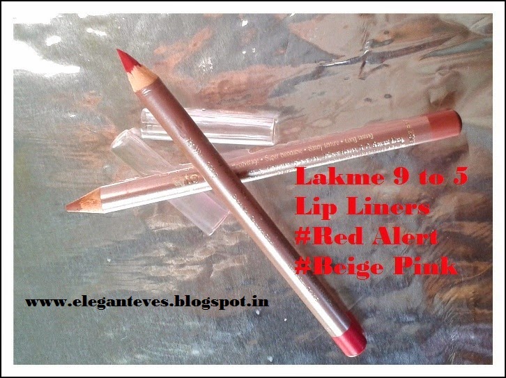 Review, Swatches of Lakme 9 to 5 Lip liners in Beige Pink and Red Alert