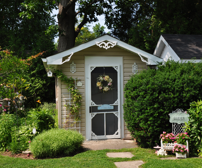 Three Dogs in a Garden Garden Sheds Everything from Classic to Pretty