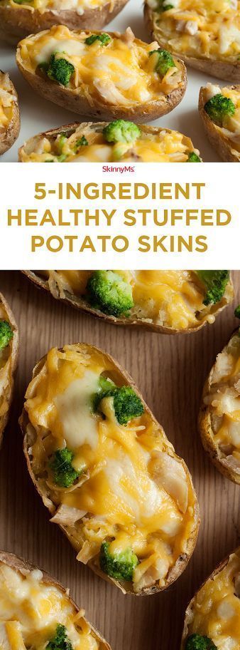 5-Ingredient Healthy Stuffed Potato Skins #potato #potatorecipes #potatoskin #healthyrecipes #healthyfood