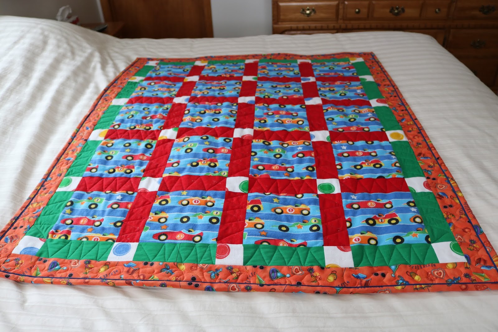 Tammy's Craft Emporium Race Car Toddler quilt
