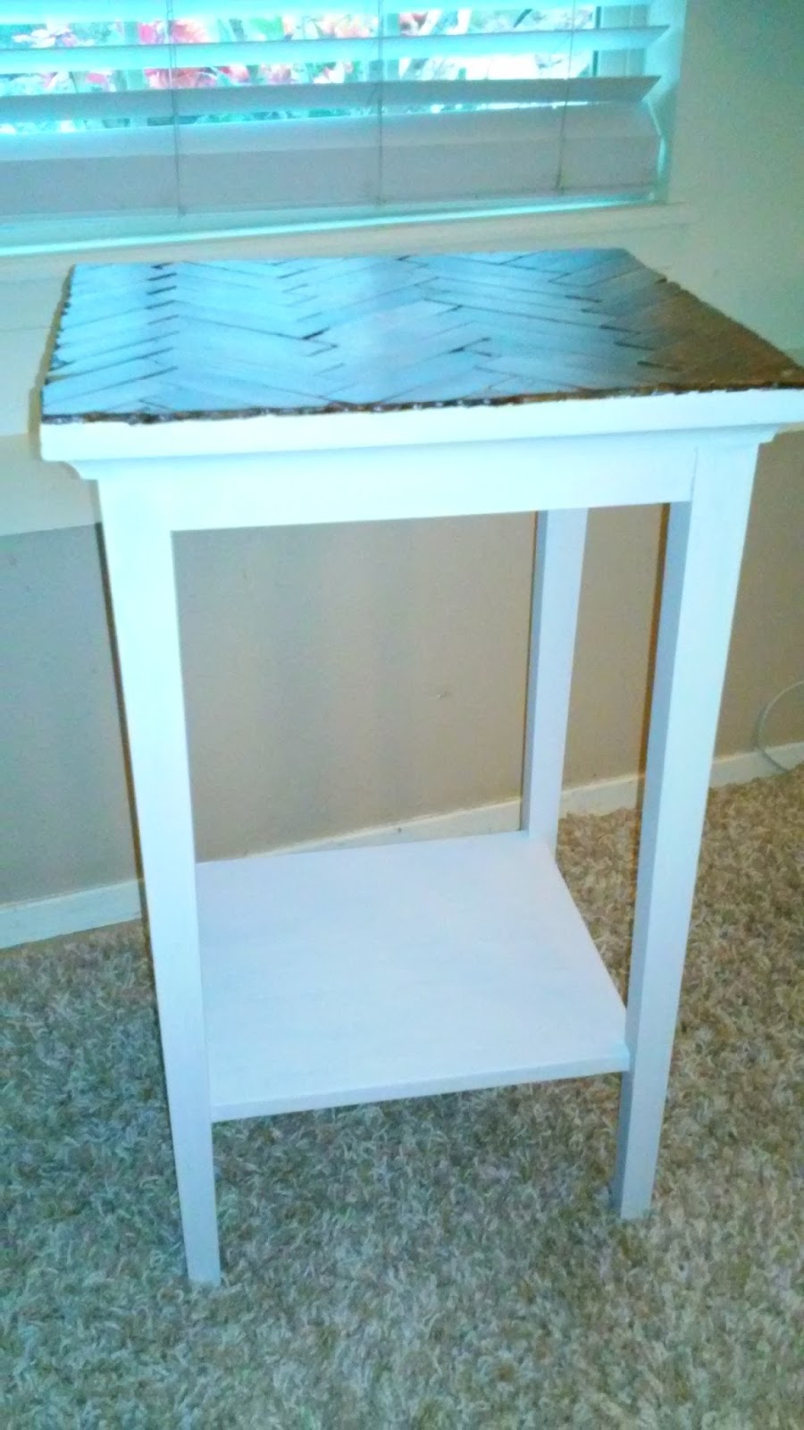 Paint Stick Herringbone Table Top