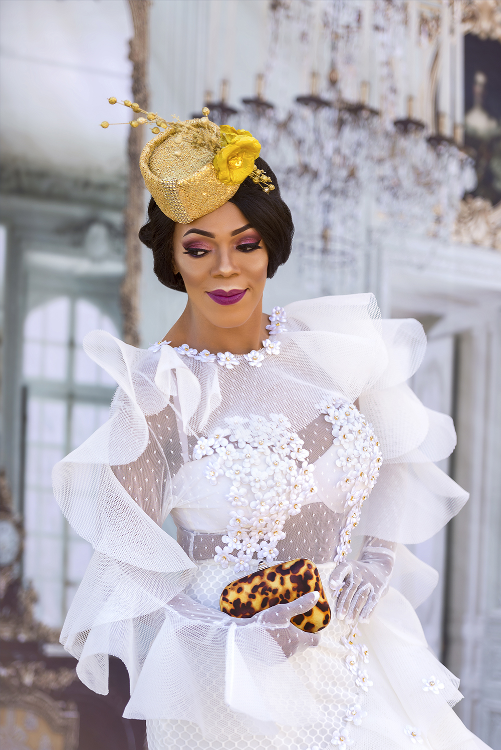 Little White Dress + Gold Fascinator, an Easter Look Fashionably Idu