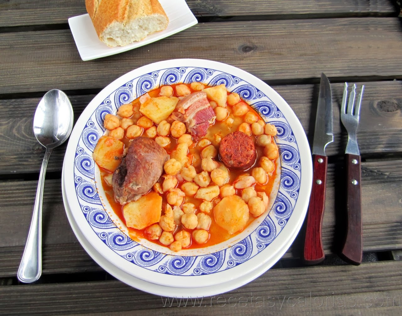 Plato potaje de cuantas tiene de un garbanzos calorias