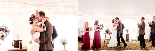 A rainy fall backyard tent wedding in Chestertown, MD photographed by Heather Ryan Photography
