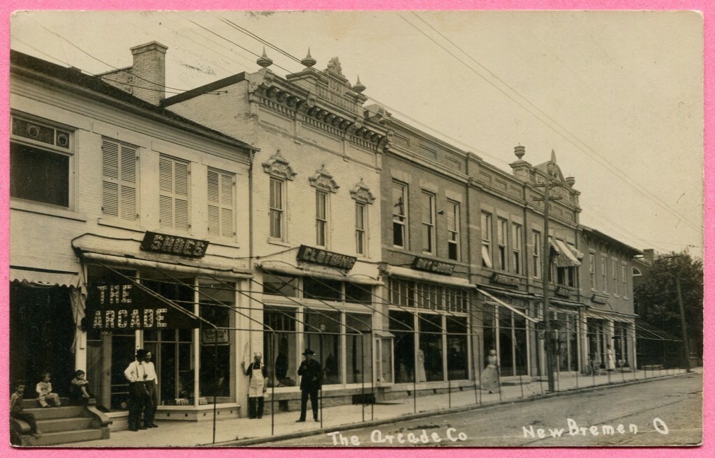 Tique Talk by Marianne Dow 1910 The Arcade Co. Row of Shops New Bremen