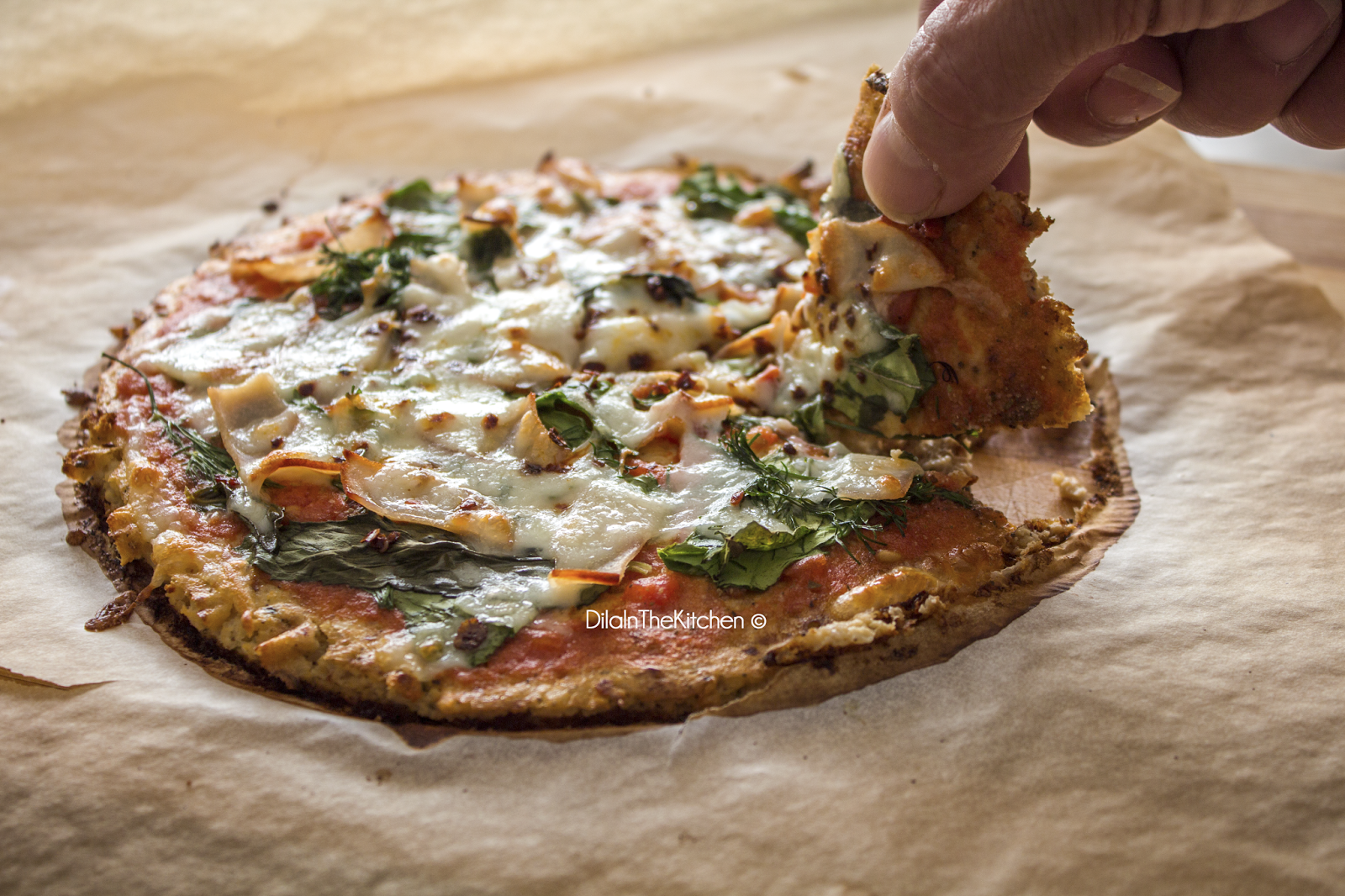 Dila In The Kitchen Karnabahar Pizza (Cauliflower Pizza)