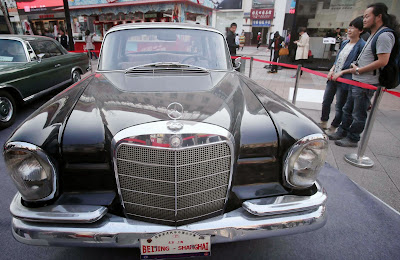 Classic car is on display in Wangfujing walking street of Beijing. The classic car tour in China will start on October 12 in Beijing and end after 12 days in Shanghai