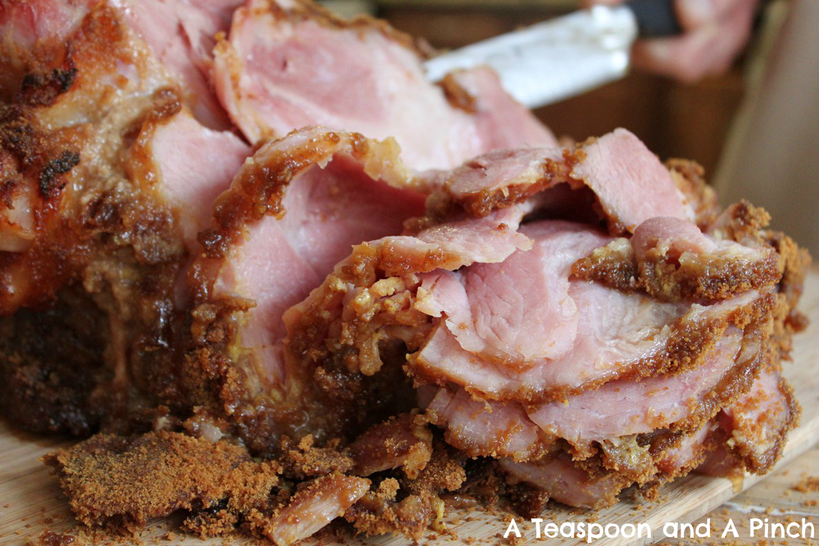 A Teaspoon and A Pinch Bourbon Gingersnap Ham (Alton Brown's City Ham)