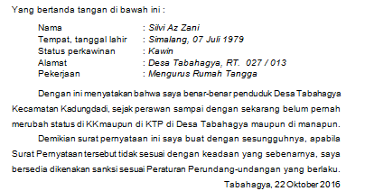 Contoh Surat Pernyataan Ganti Status Pekerjaan Contoh Surat