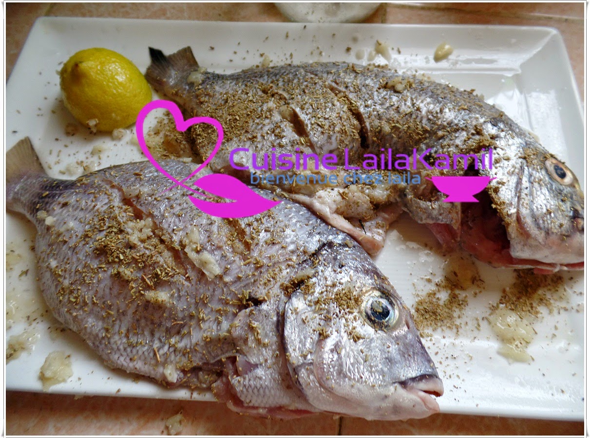 بالصور...سمك مشوي بازير لذيذ وصحي من مطبخ ليلى كميل