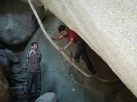 The long stretch of stone staircase marking the beginning of the Sidarabetta trek
