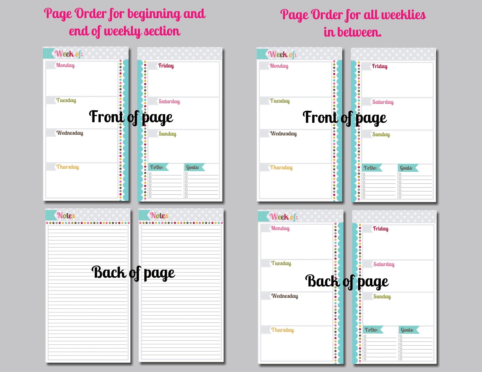the-polka-dot-posie-new-x-small-personal-size-planner-pages-for-your-filofax-daytimer-more