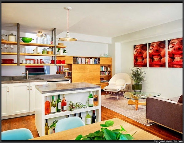 How to place the shelves in the kitchen