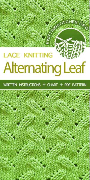 Knitting Stitches -- LEARN TO KNIT Alternating Leaf knit stitch #learntoknit #knittingstitches