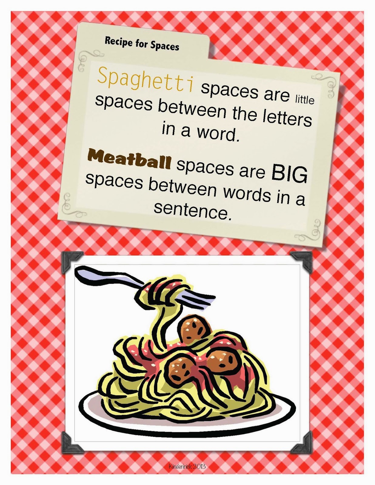 Spaghetti and Meatball Spaces KinderIrick