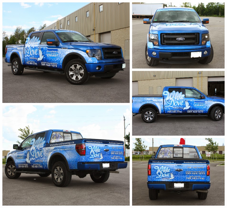 White Dove Cleaning Truck Wrap Eminent Custom Graphics inc.