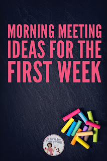 Over 20 ideas for morning meeting for kindergarten and first grade the first week of school. Greetings, morning messages, group activity ideas, freebies, sharing ideas and more! (K, 1st grade, responsive classroom, classroom management)