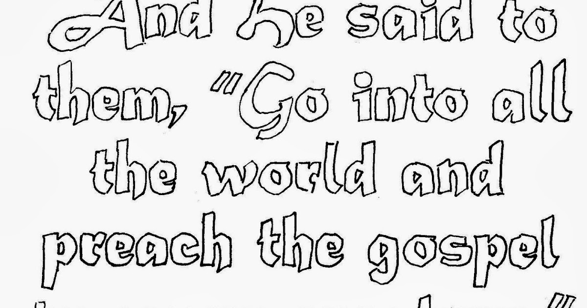 Coloring Pages for Kids by Mr. Adron: Go Preach The Gospel, Free Kid's