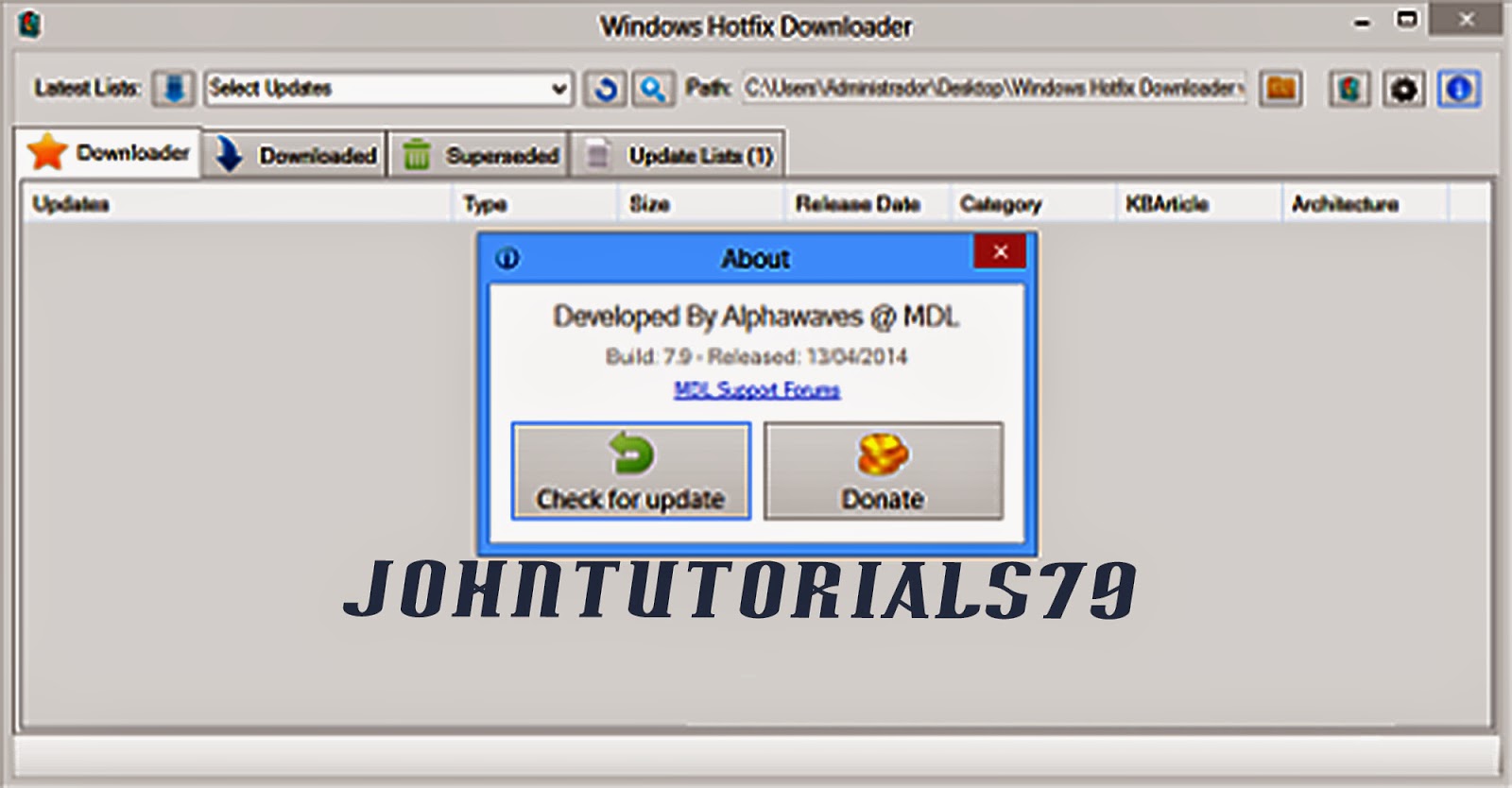 johntutorials79 full Windows Hotfix Downloader v7.9, Mas Descarga