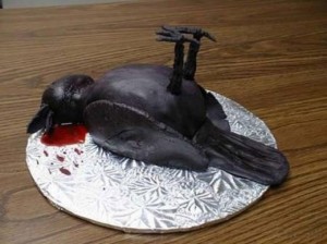 Halloween cake - cake - raven cake - Edgar Allen Poe cake