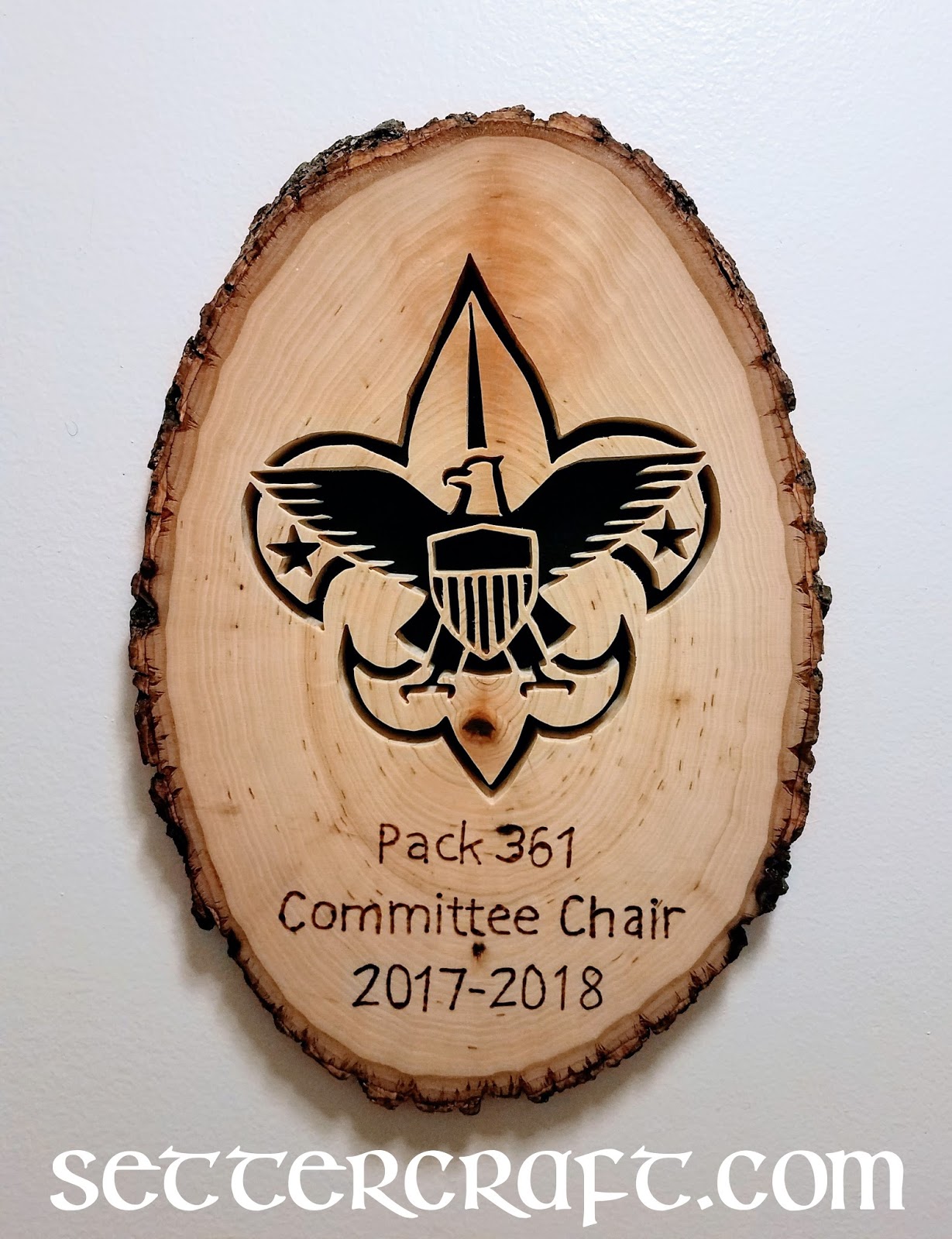 Cutting Setter Portraits One Piece Of Wood At A Time Cub Scout Plaque