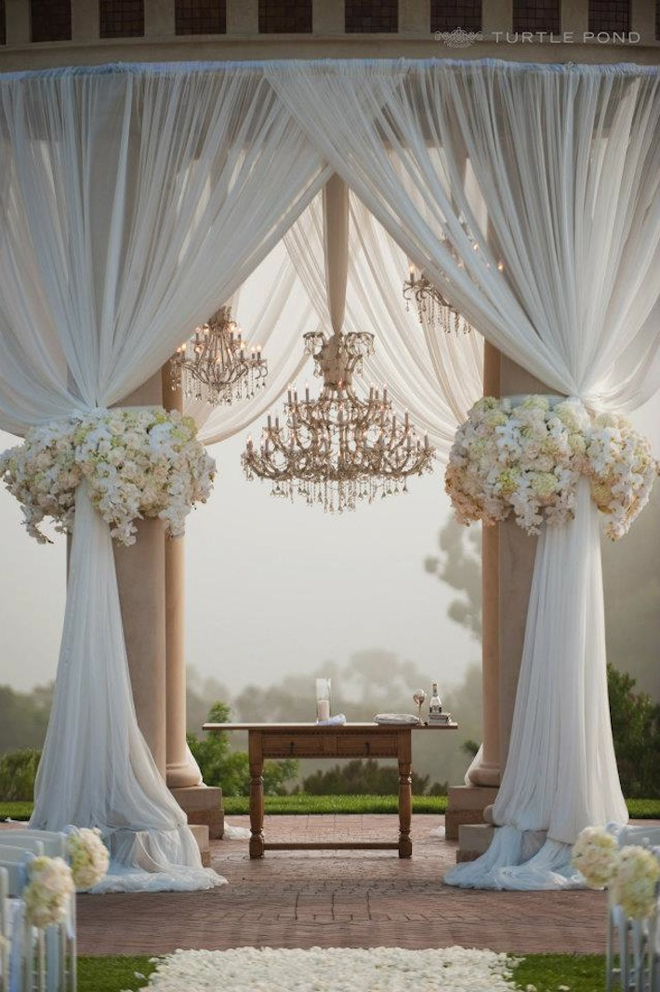 Chandeliers And Outdoor Weddings Belle The Image Sources 1 2 If Your Venue Is More Like An Open Field Consider Bringing A Tent Or Gazebo Frame To Hang The Chandeliers