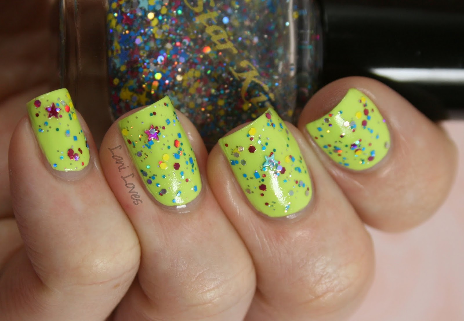 Lime Crime Pastelchio & Star Kin Cravin Mad nail polish swatch