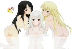 Yaya, Frey & Charlotte Blue Render Ecchi