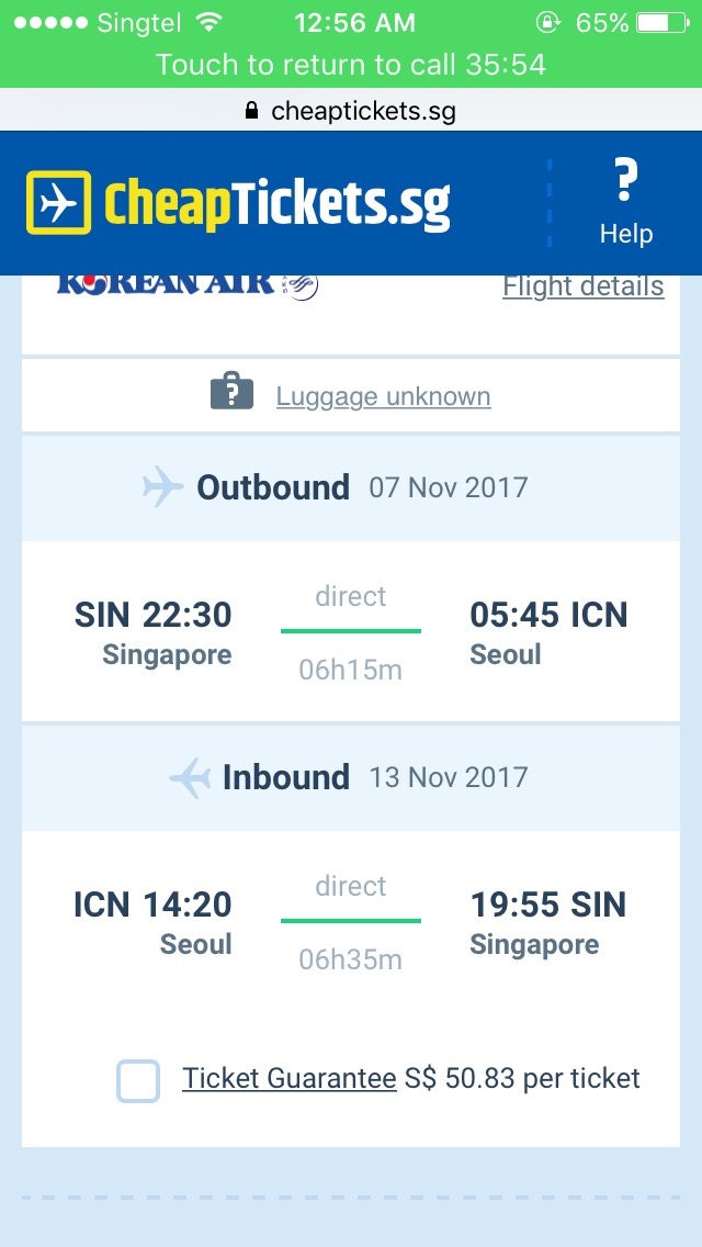 Travel Thoughts Air Flight Tickets from CheapTickets.sg vs. Expedia