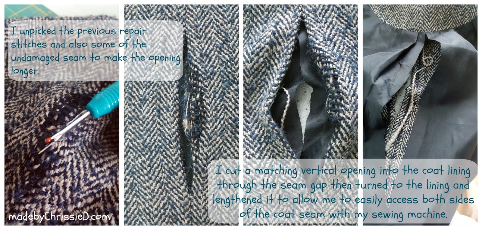 Chris Dodsley mbCD How I Repaired A Tweed Coat Seam