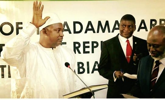 l Gambian president-elect, Adama Barrow, sworn into office