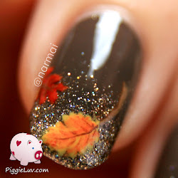 nail fall nails autumn leaves designs glitter thanksgiving gel gradient manicure colors pedicure brown piggieluv polish acrylic leaf toe pretty
